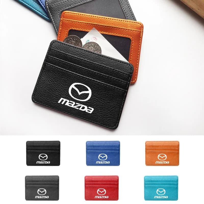Car Styling Card Case Thin Coin Purse Driver's License Ticket Holder For Mazda 6 3 CX5 5 2 323 CX7 Demio Atenza Axela MX30 CX30
