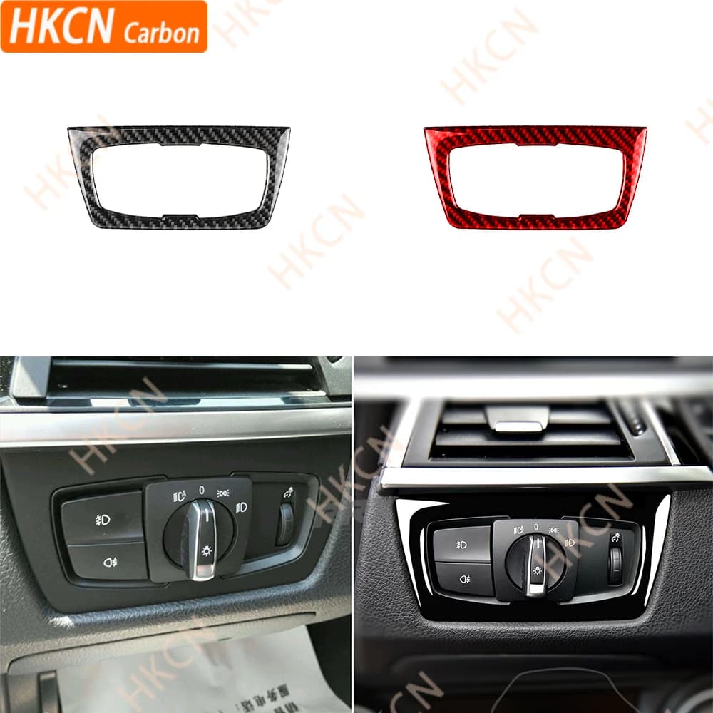 Headlight Switch Trim Frame Cover Soft Piano Black Sticker Car Interior Accessories For BMW 3 Series F30 F34 2013 2014 2015 2016