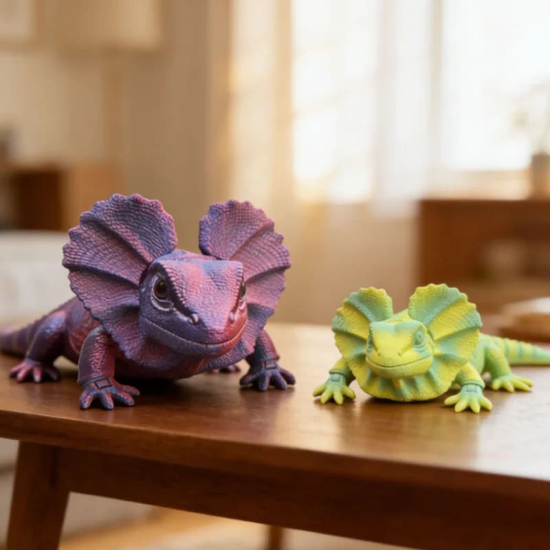Solo Piece Fashion Play Theme Realistic Frilled Lizard Toy Full Body Poseable Joint 3D Printed Accessory Multi Scene Decor Gift
