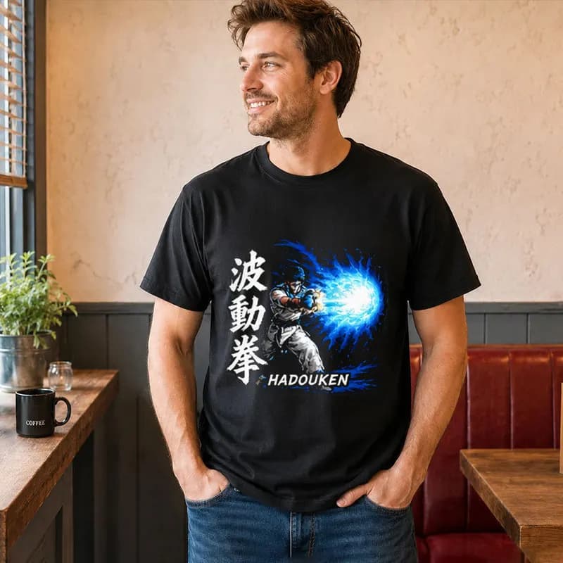 Street Fighter Graphic T-shitr Gift for Gamer Retro Arcade Fighting Game Classic Tee 0813 Hadouken World Warriors Unisex Top