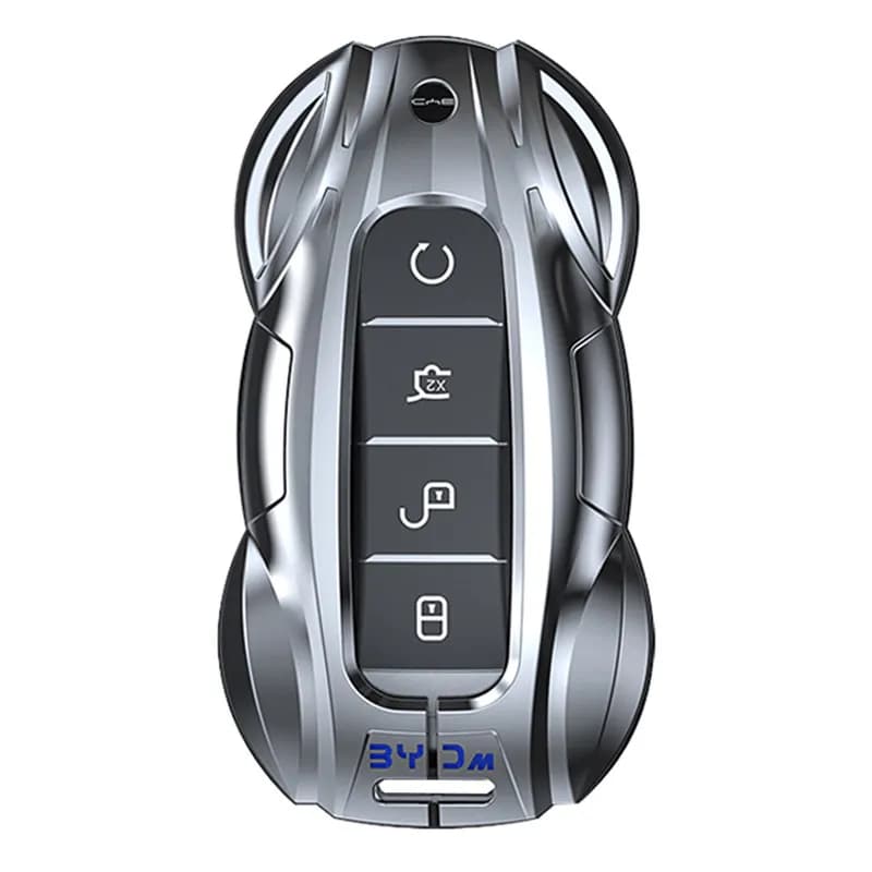 For BYD Seal 08 EV Flagship / DMi 2026 Premium Metal Key Fob Cover - Luxury Zinc Alloy Car Remote Key Case with Keychain