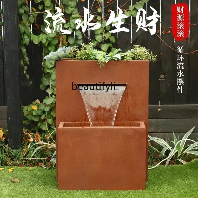 35Flowing water makes moneyornament fountain villa outdoor courtyard garden circulation pool floor-to-ceiling landscape de