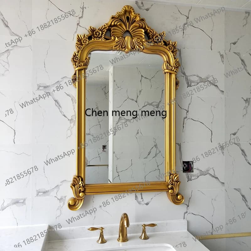 European American bathroom mirror special-shaped wall-mounted bathroom mirror dresser mirror