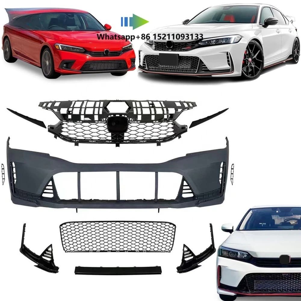 Modified Front Body Kit Upgrade TYPE-R  for H-ONDA CIVI-C 2022 Complete Front Bumper Assembly