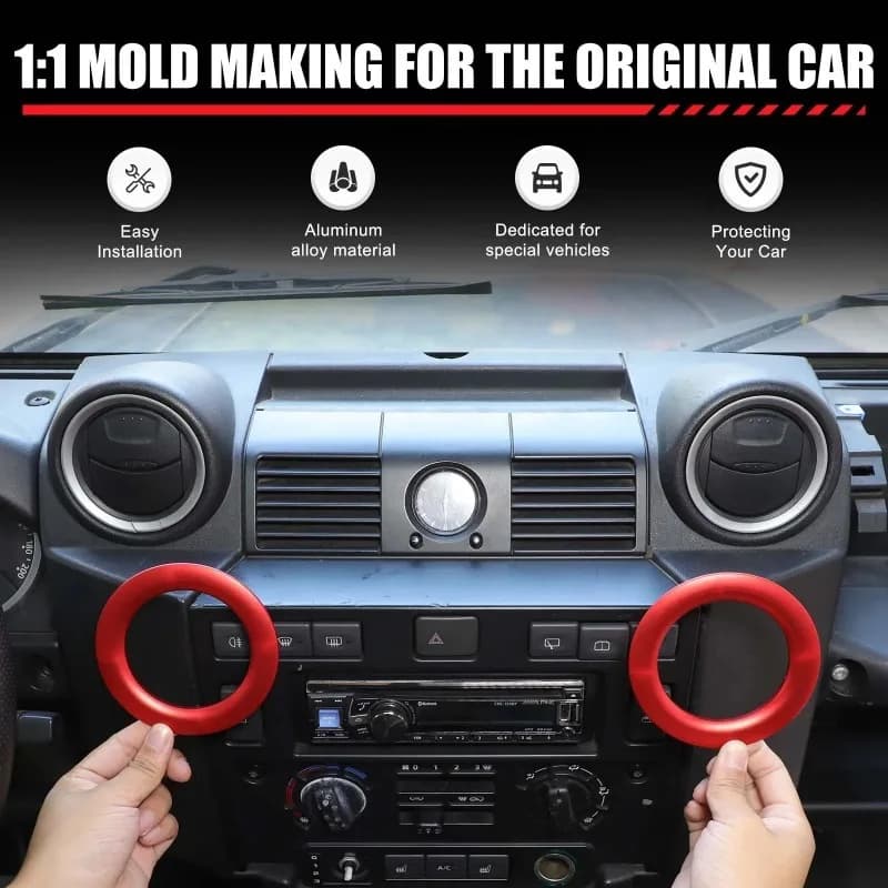 Red For Land Rover Defender 90 110 130 04-18 Car Center Console Air Conditioner Vent Outlet Cover Trim Interior Car Accessories