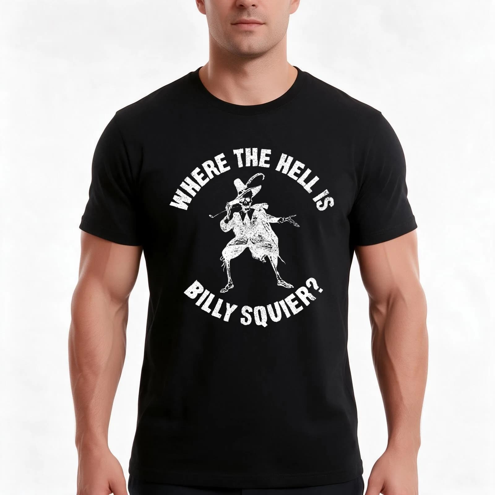 Where The Hell Is Billy Squier T-Shirt, Summer Casual Cotton Tee, Oversized Streetwear Tops, Vintage Graphic Print, 100% Cotton