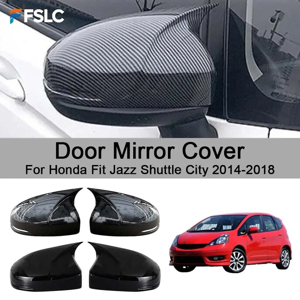 Car Rearview Accessories Door Mirror Cover For Honda Fit Jazz Shuttle City 2014-2018 Car Decoration Styling Upgrade