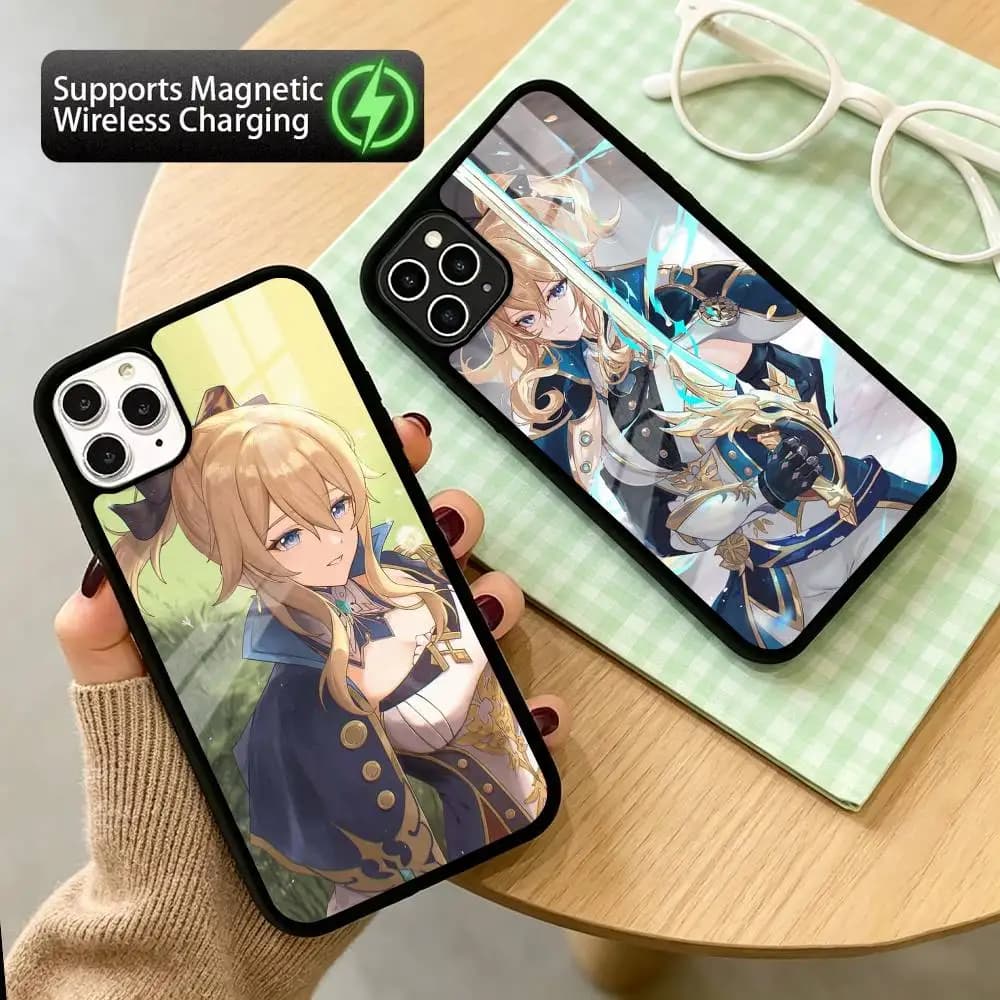 Genshin Impact Jean  Phone Case For iPhone17,16,15,14,13,12,11 Plus,Pro Compatible with magnetic wireless charging