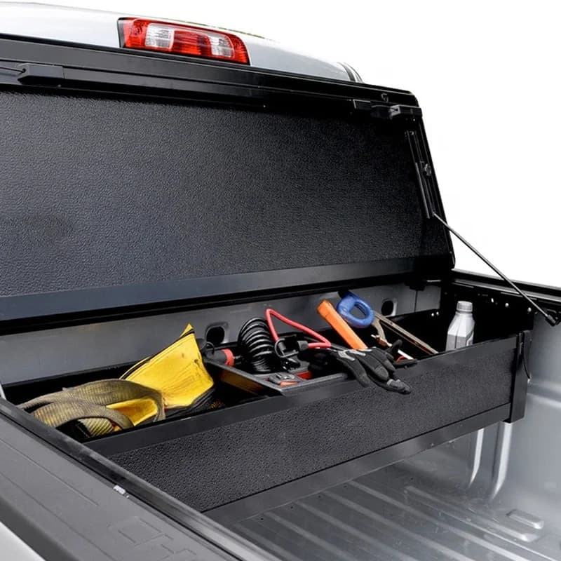 Hot Selling Heavy Duty 4x4 Off-Road Black Aluminum Hard Tri-Fold Tonneau Cover Waterproof Locking For Poer