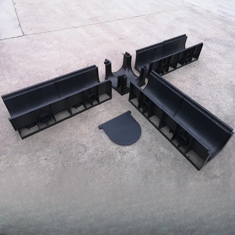HDPE finished linear drain, plastic u-shaped drain, kitchen drain