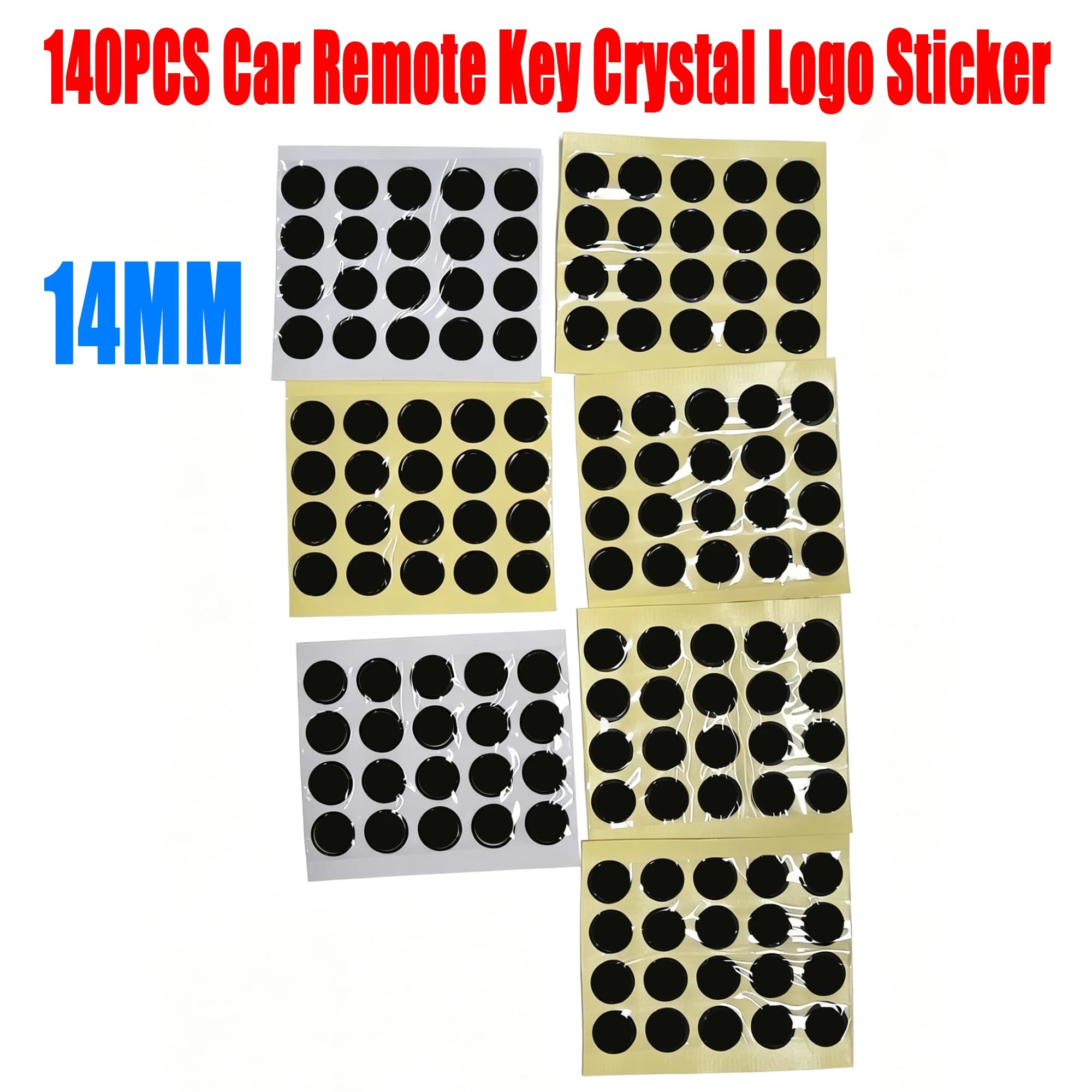 14MM Car Remote Key Crystal Logo Sticker 140PCS for BMW/Nissan/Ford/To-yota Remote Control Sticker for KEYDIY KD / Xhorse VVDI