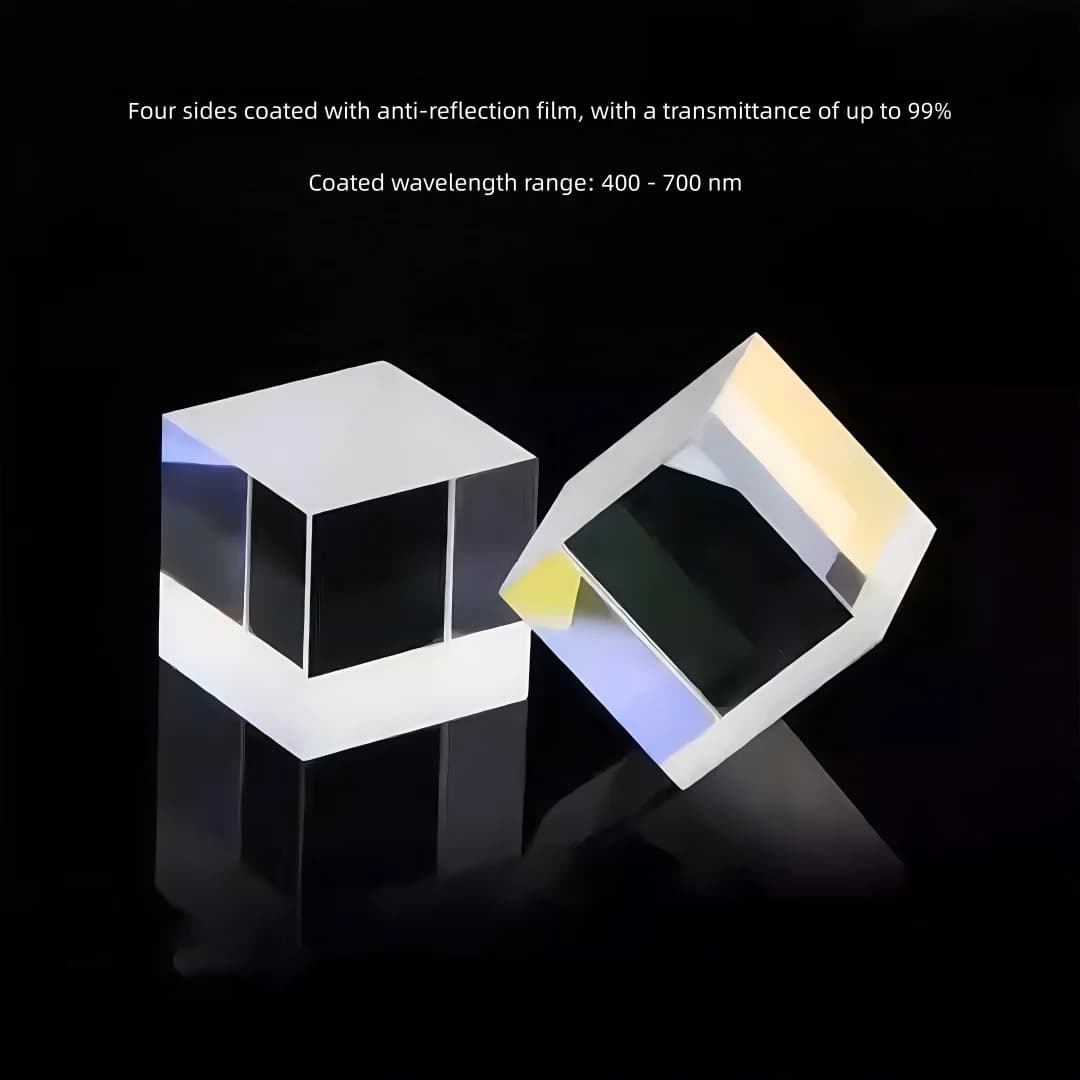 20 mm 99% Transmittance Beam Splitter Half-reflective And Half-transmissive Prism Beam Cube Prism