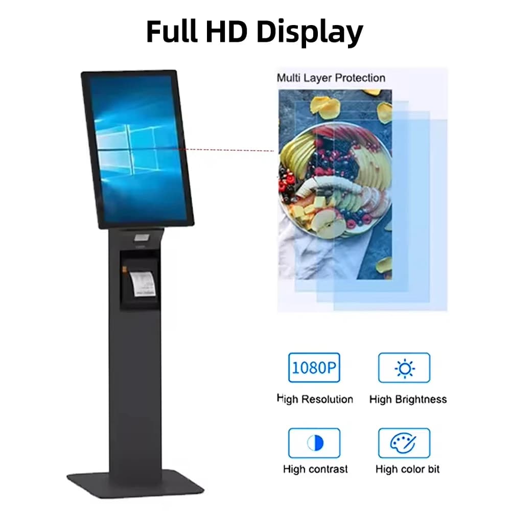 Self Service Kiosk Seiko Thermal Printer Dual - Screen 21.5 -Inch Touch Screen Flexible Installation Support Customization