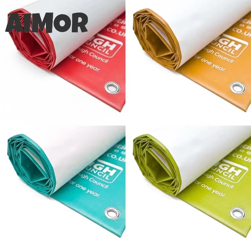 AIMOR Vinyl Banner Outdoor Spray Cloth DIY 510g/㎡ Advertising Customization LOGO Advertising Background Print Pvc Waterproof