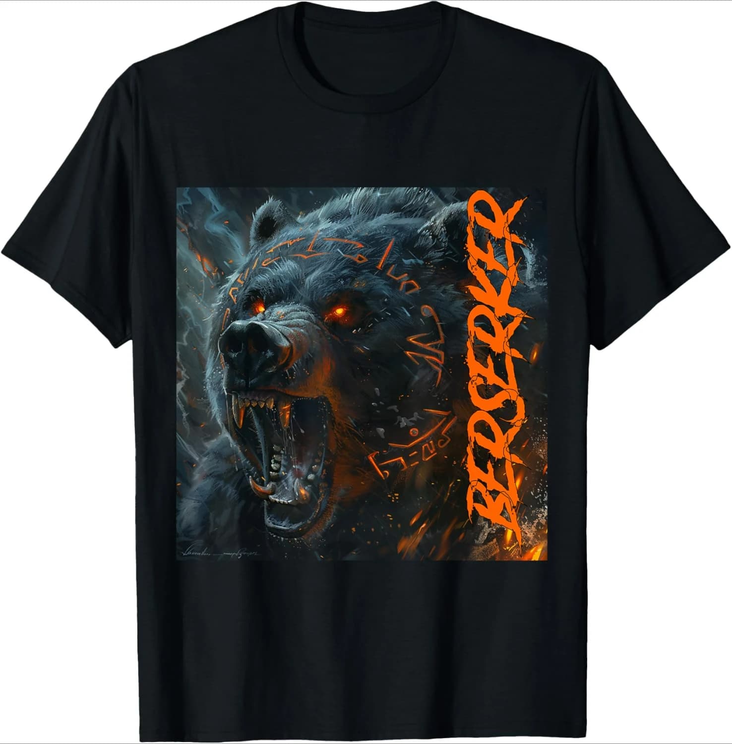 Nordic warriors Valhalla Berserker Bear Vegvisir design -100% cotton summer O-neck short sleeve casual printed men's T-shirt.