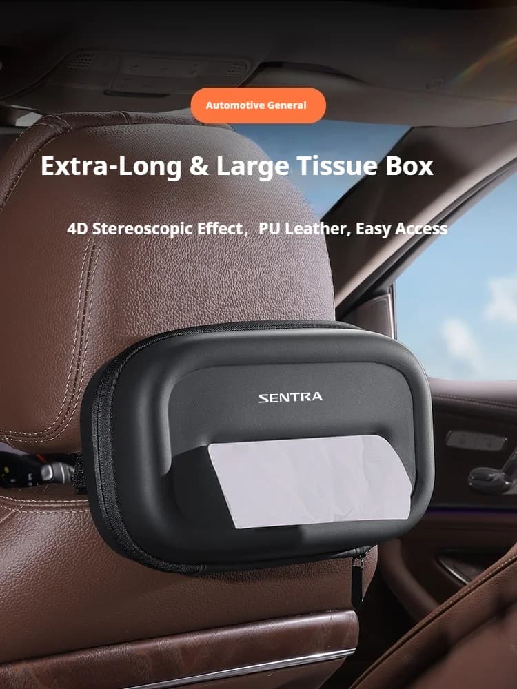 Car 3D stereoscopic Extra-Long & Large tissue box seat backrest Sunshade panel tissue box For Nissan Sentra Auto Accessories