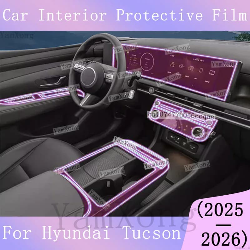 For Hyundai Tucson 2026 Car interior Kit Scratch Film Navigation Dashboard screen Sticker Center Console Panel Protection Film