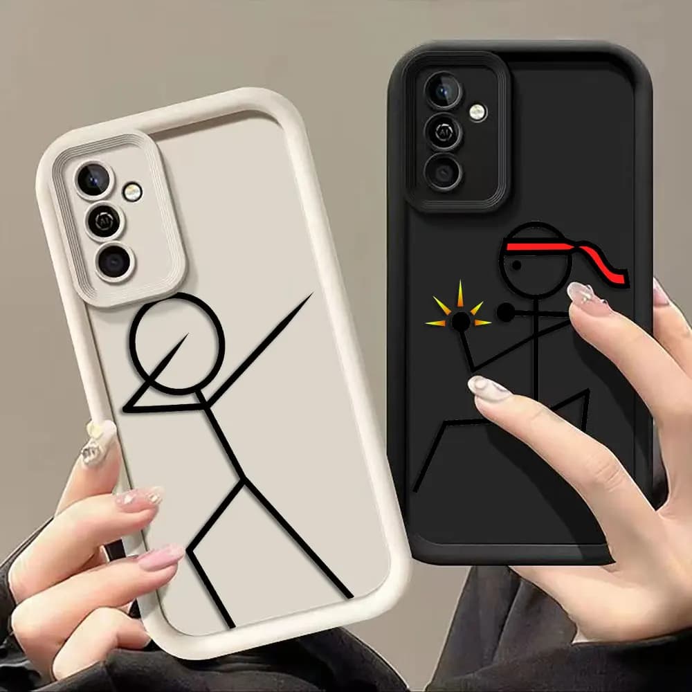 Cool Stickman Phone Case For Samsung Galaxy S26 S25 S24 S23 S22 S21 FE S20 ULTRA PLUS Cover Silicone Case Funda Capa Coque