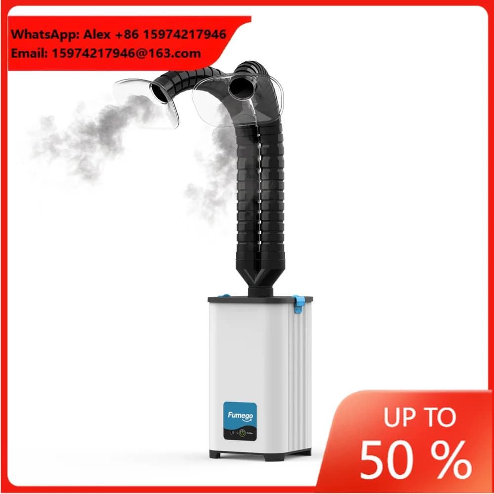 130W Portable Smoke & Dust Extractor Smoke Purifier With HEPA+Carbon Filter - Customizable Hose For Laser Engraving, Soldering