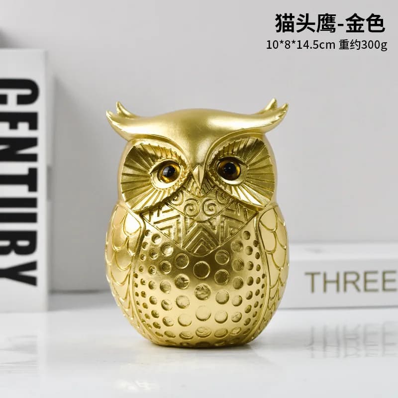 Owl Statue Home Decoration Emphasizes Cute Animal Sculptures. Owl Decoration Is Used for Desktop Ornaments