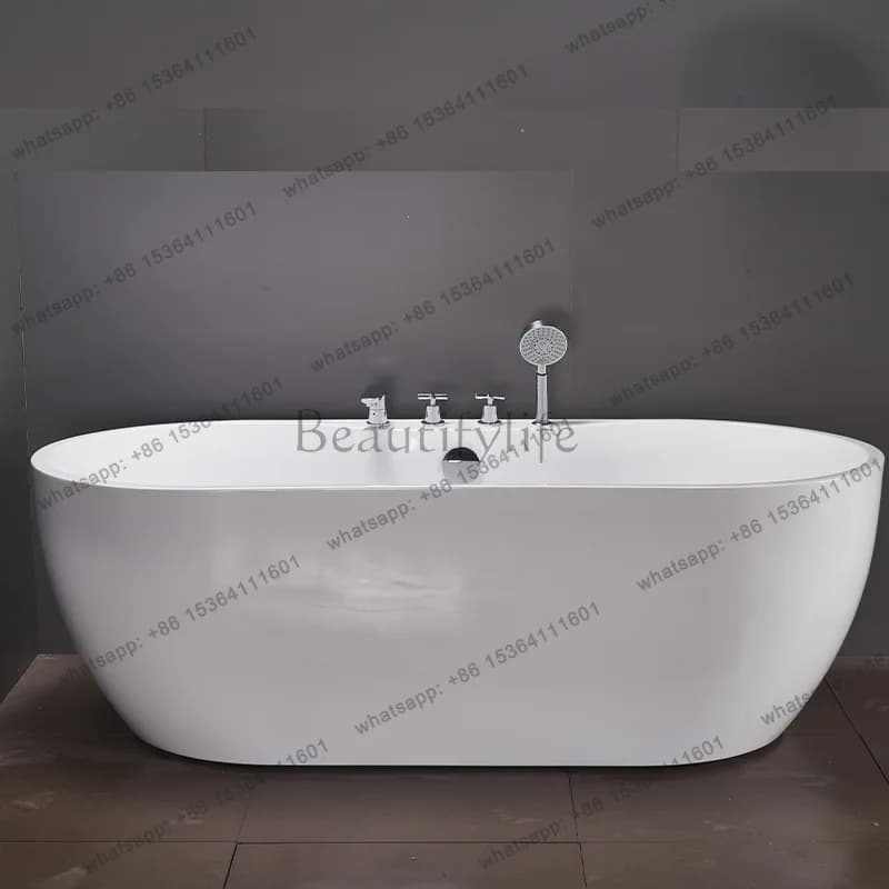 Bathtub acrylic freestanding bathtub deep bubble light luxury hotel B&B double-layer thickened light luxury new B&B leader