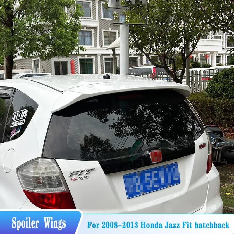 For 2008-2013 Honda Jazz Fit GE8 Rear Roof Spoiler Lip Wings Hatchback ABS Plastic Car Exterior Tuning Trim Body Kit Accessories