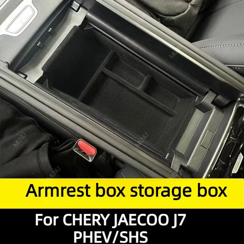 Armrest Storage Box LHD RHD For CHERY JAECOO J7 PHEV SHS 2026 2025 2024 Accessories Closure-Clear Base-Flat Wear-Resist