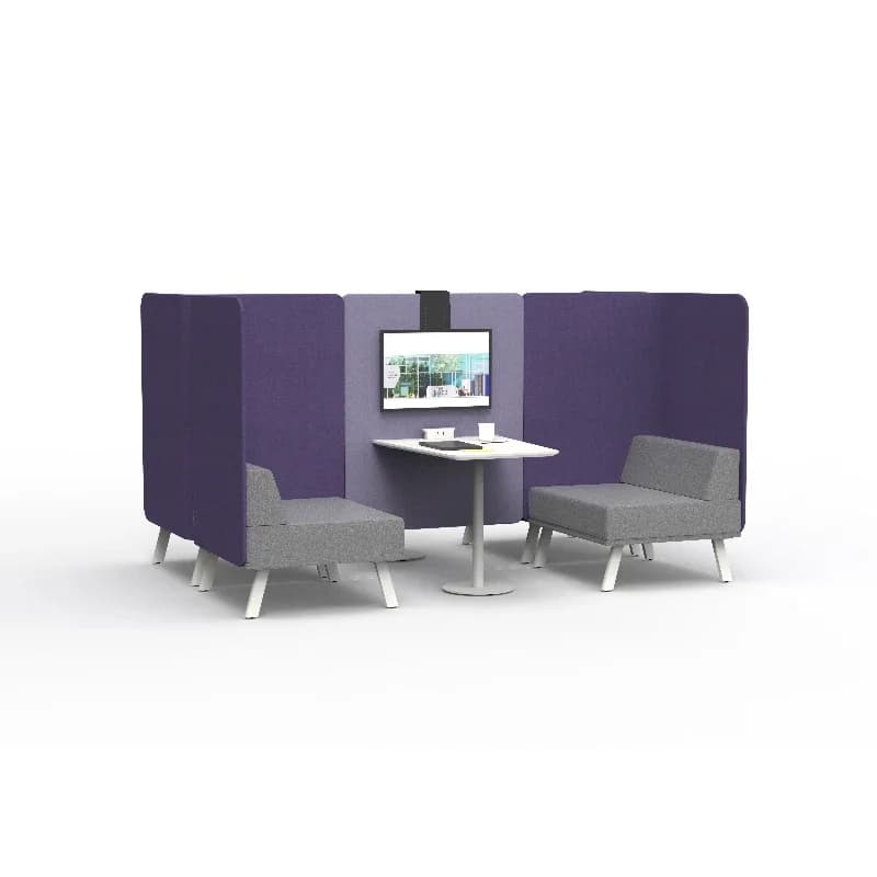 Combination sofa set with high backrest and metal frame