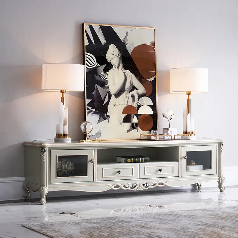 Narrow European Luxury Tv Cabinet Stand White Long Vintage Nordic Tv Stands Living Room Storage Mueble Televisor Furniture Home