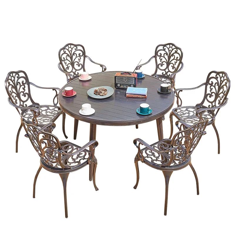 LMM outdoor table and chair combination, cast aluminum outdoor furniture balcony table and chair