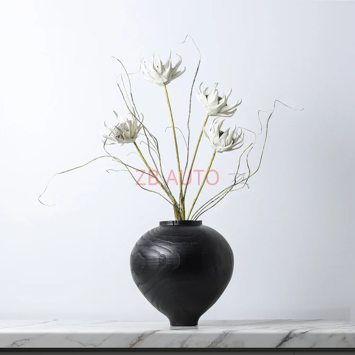 wood grain round belly vase flower vessel resin ornaments dining table coffee table TV cabinet bedside table study accessories