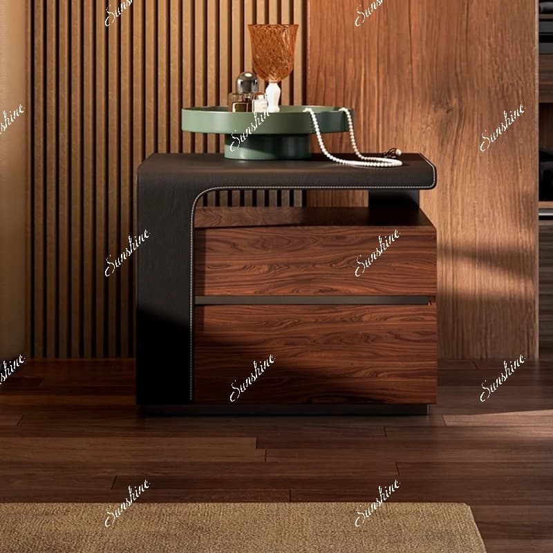 Italian style, double pumping storage, antique bedside cabinet in the master bedroom, small apartment with simple size