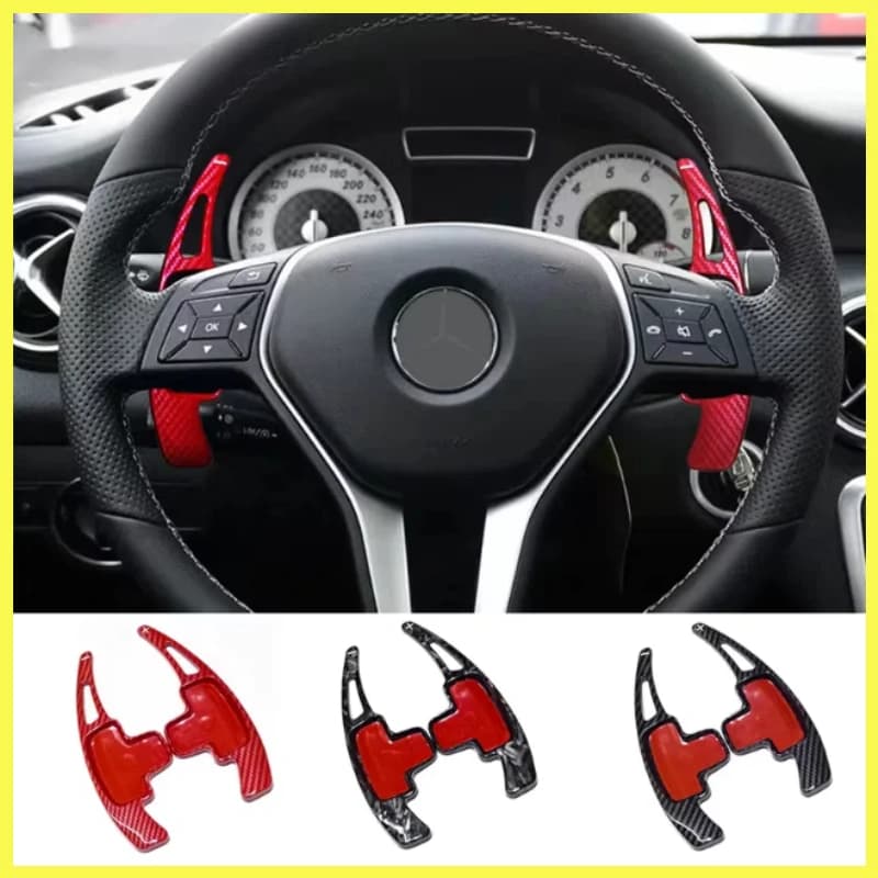 For Mercedes Benz A B E M Class w204 w212 GLK CLA GLA Car Steering Wheel Paddle Shift Extension Shifters DSG Car Sticker styling