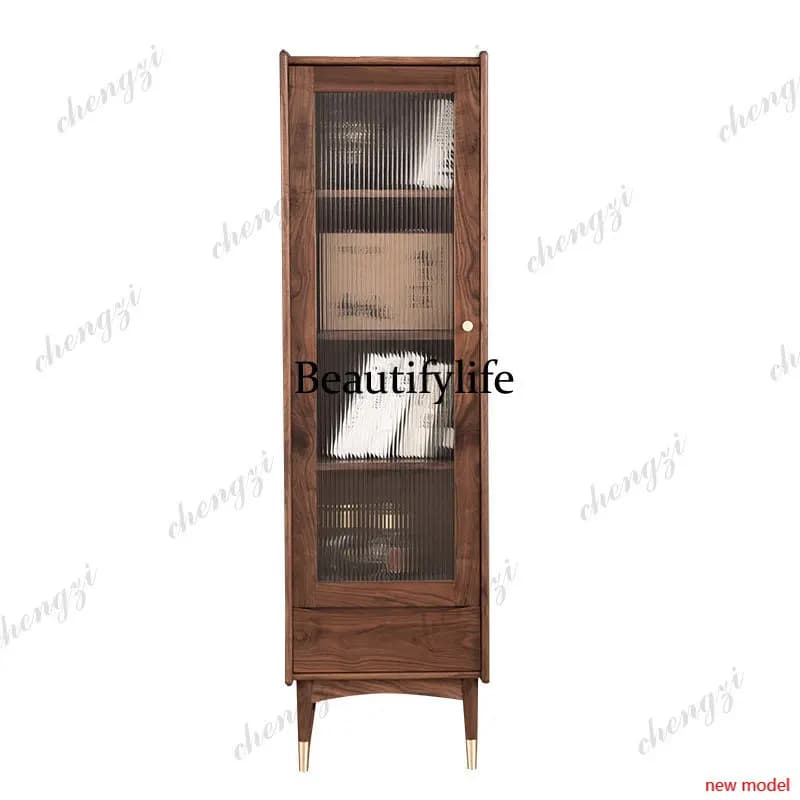 h178Solid wood storage, bookcase new Chinese style, multi-function storage cabinet Japanese modern small apartment