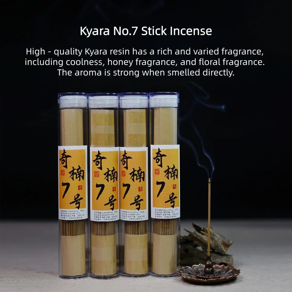2025 Kyara No.7 Agarwood Incense Sticks,Heartwood Oil&Insect-bored Kyara Incense,Indoor Natural Aromatherapy,Mellow&Refreshing