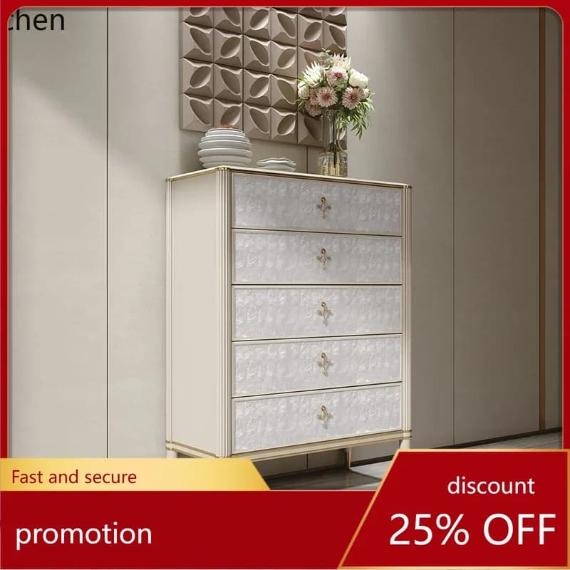 HXL Bedroom high-end solid wood storage cabinet modern simple living room shell drawer cabinet