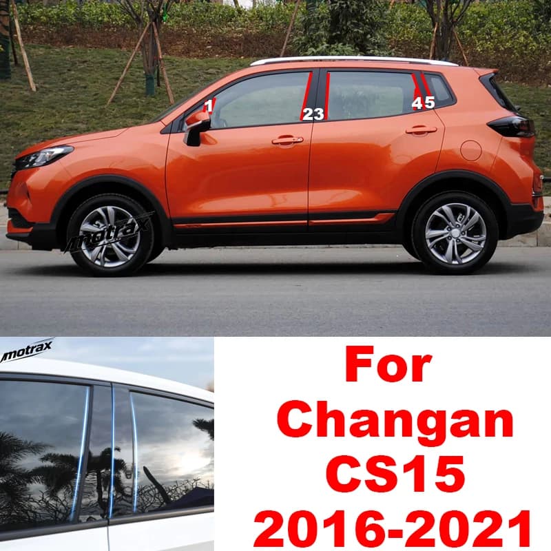Car Central Window Decorative Cover Center Film Pillar B C Pillar Sticker for Changan CS15 2016 2017 2018 2019 2020 2021