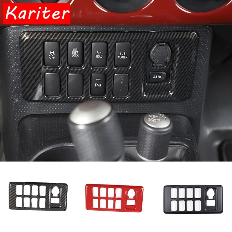 For Toyota FJ Cruiser 2007-2021 ABS Car Driving Assistance Central Control Switch Trim Frame Cover Sticker Auto Parts