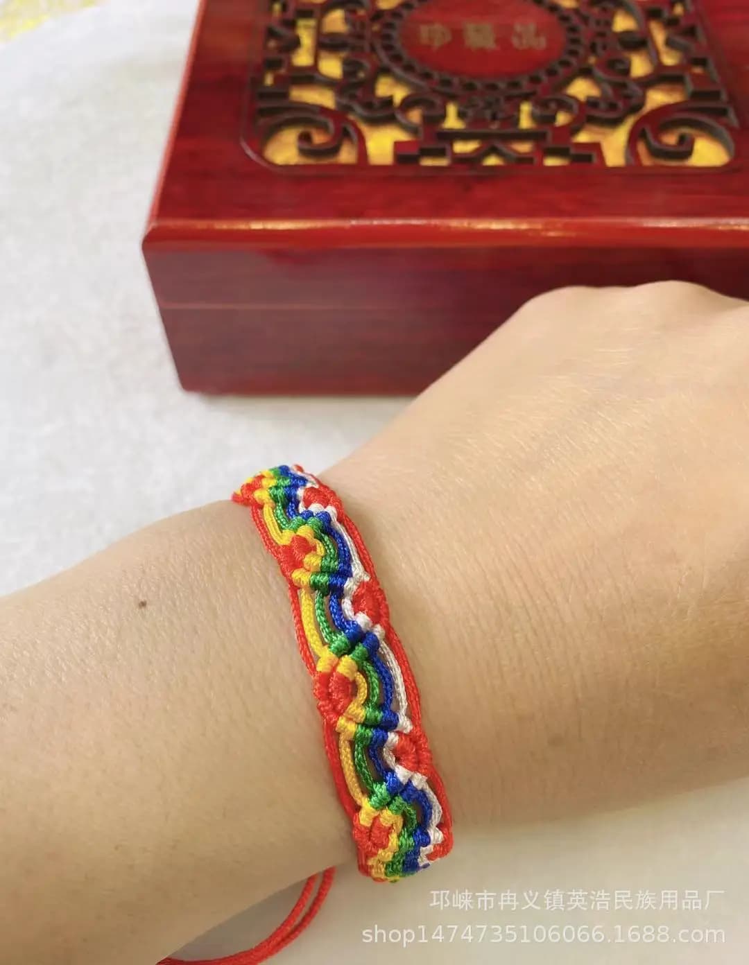 Tibetan Bracelet, Buddha Bead Rosary Bracelet  Colorful Pattern Bracelet.
