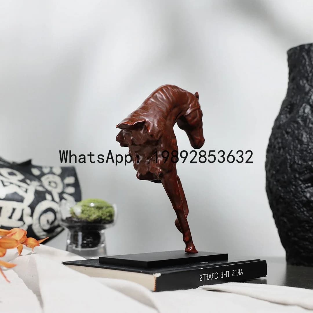 16wwA1 Resin Handicrafts Simulated Animal Sculptures Retro Horse Sculptures Horses Heads Horse-shaped Statue Home Decoration