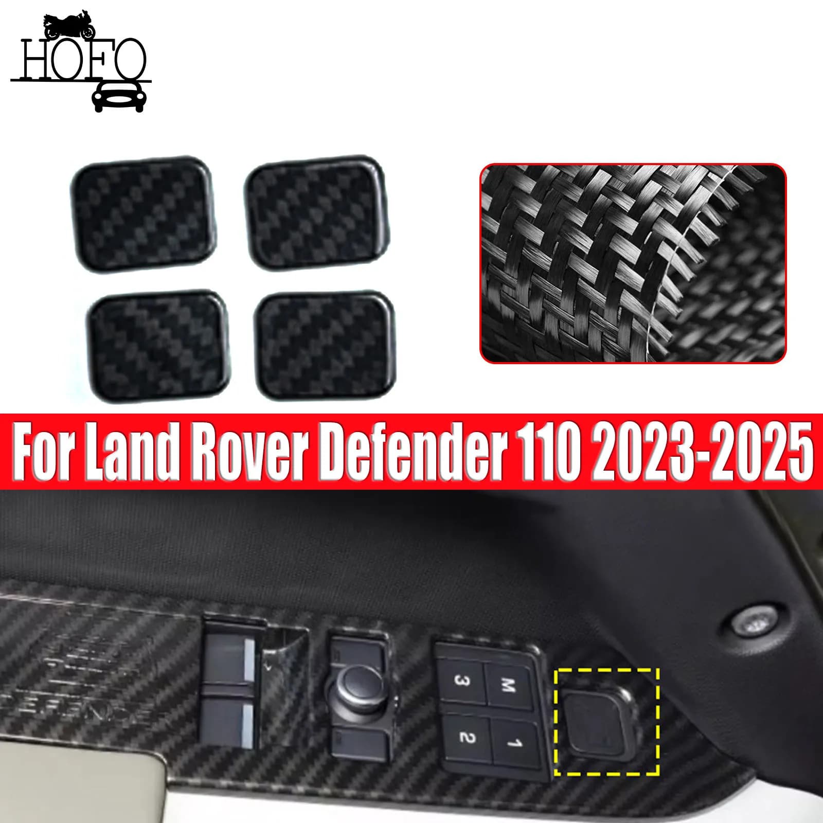 4pcs Window Panel Decorative Stickers For Land Rover Defender 110 2023-2025