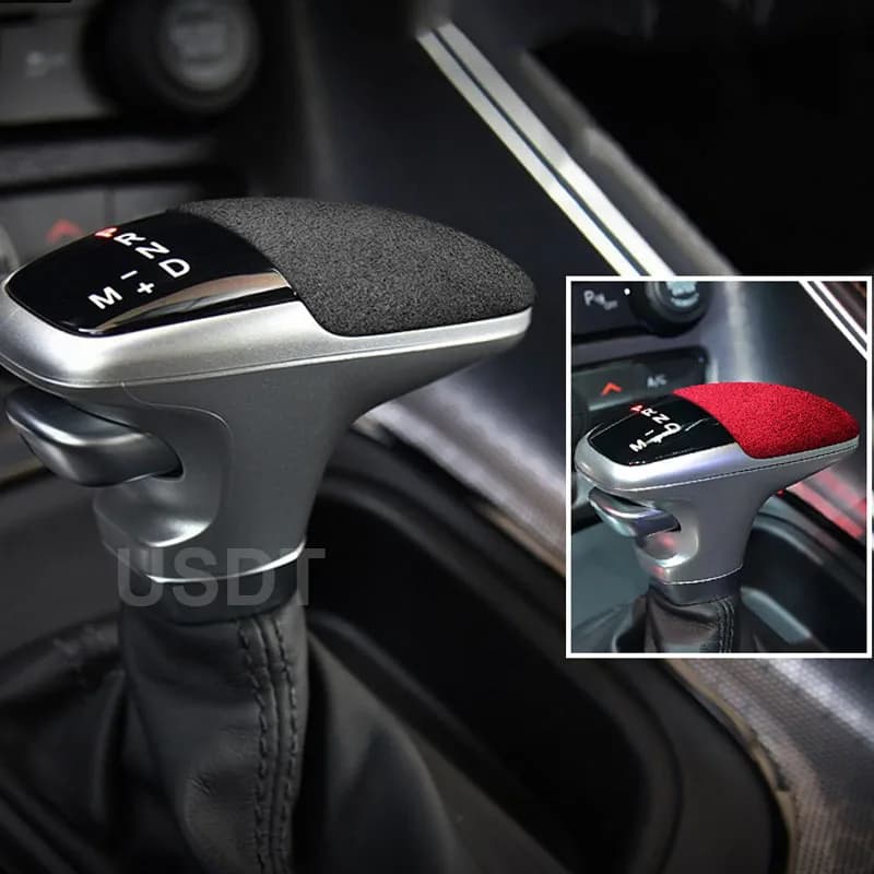 Fit for Dodge Challenger Charger 2015 2016 2018 2019 2020 2022 2023 Leather Car Gear Shift Knob Cover Suede Cap Protective Mat