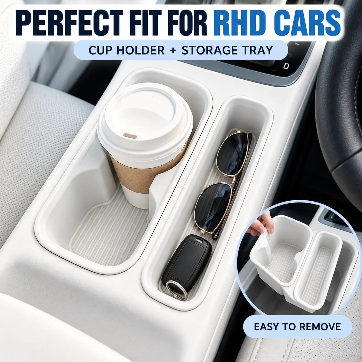 Anti-Slip Silicone Center Console Cup Holder Storage Tray for RHD Geely EX2 Proton eMAS 5 2026 Interior Accessory