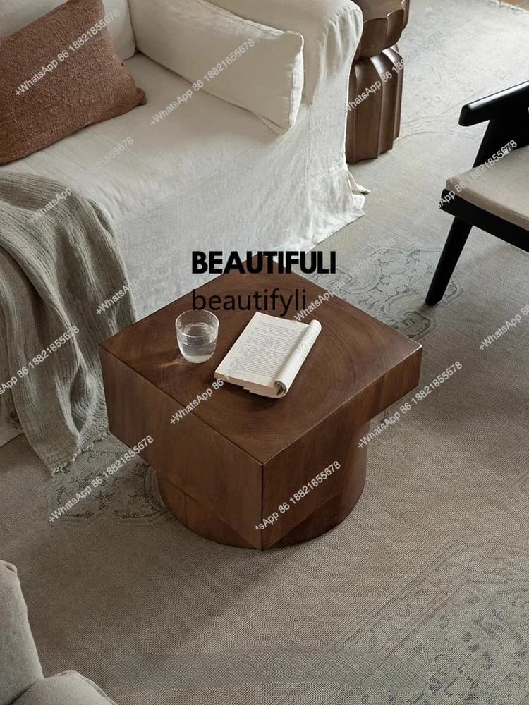 ss8350 | Whole wood creativity\ wabi-sabi retro style all solid wood logs, living room sofa side few bed and breakfast coffee ta