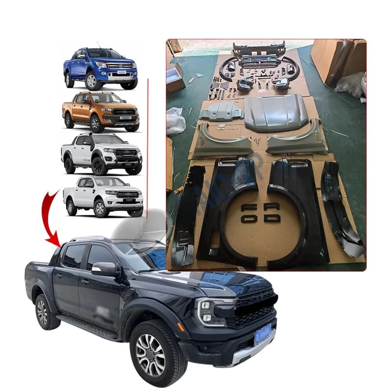 Maictop Car Accessories Facelift Front Bumper Grill Headlight Body Kit for  Ranger raptor T6 T7 T8 Upgr to T9 2022 2023