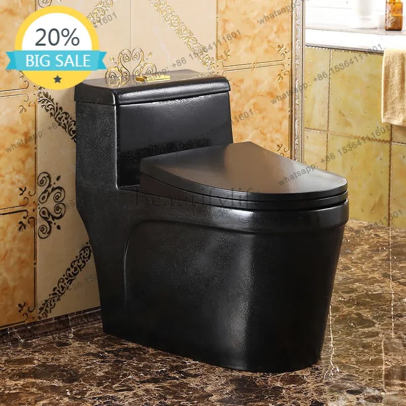 D30 European matte black pattern flush toilet super swirl deodorant ceramic toilet