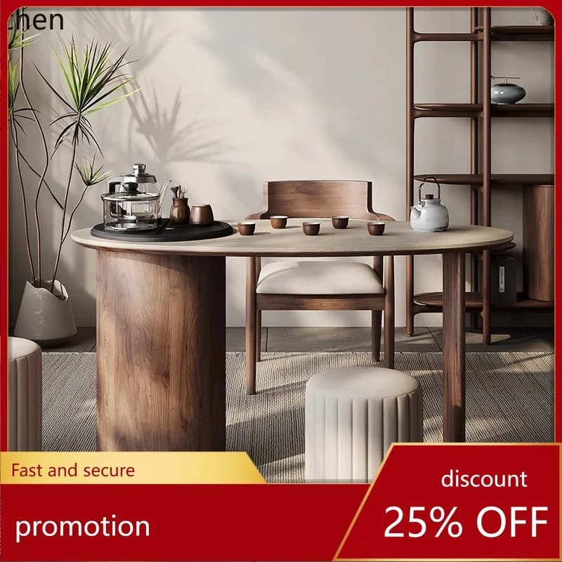 HXL Solid Wood Balcony Tea Table Home Tea Table and Chair Set High-End Tea Table