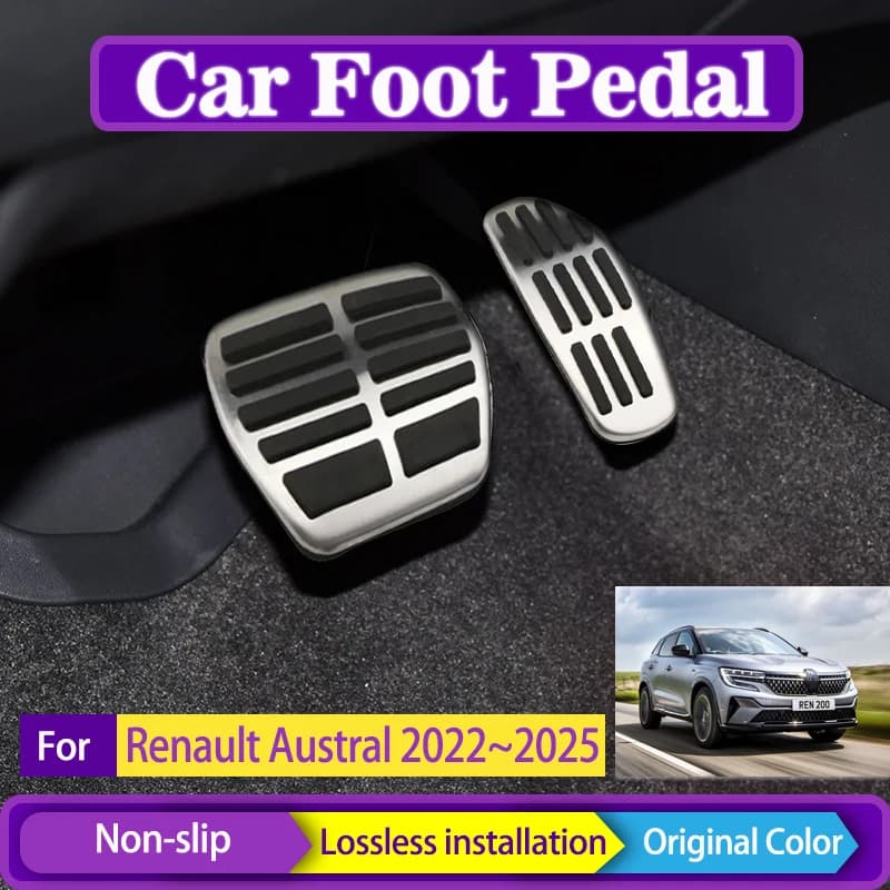 Car Foot Pedal For Renault Austral RHN 2022 2023 2024 2025 Aluminum Alloy Pad Rest Pedal Brake Accelerator Cover Auto Acessories