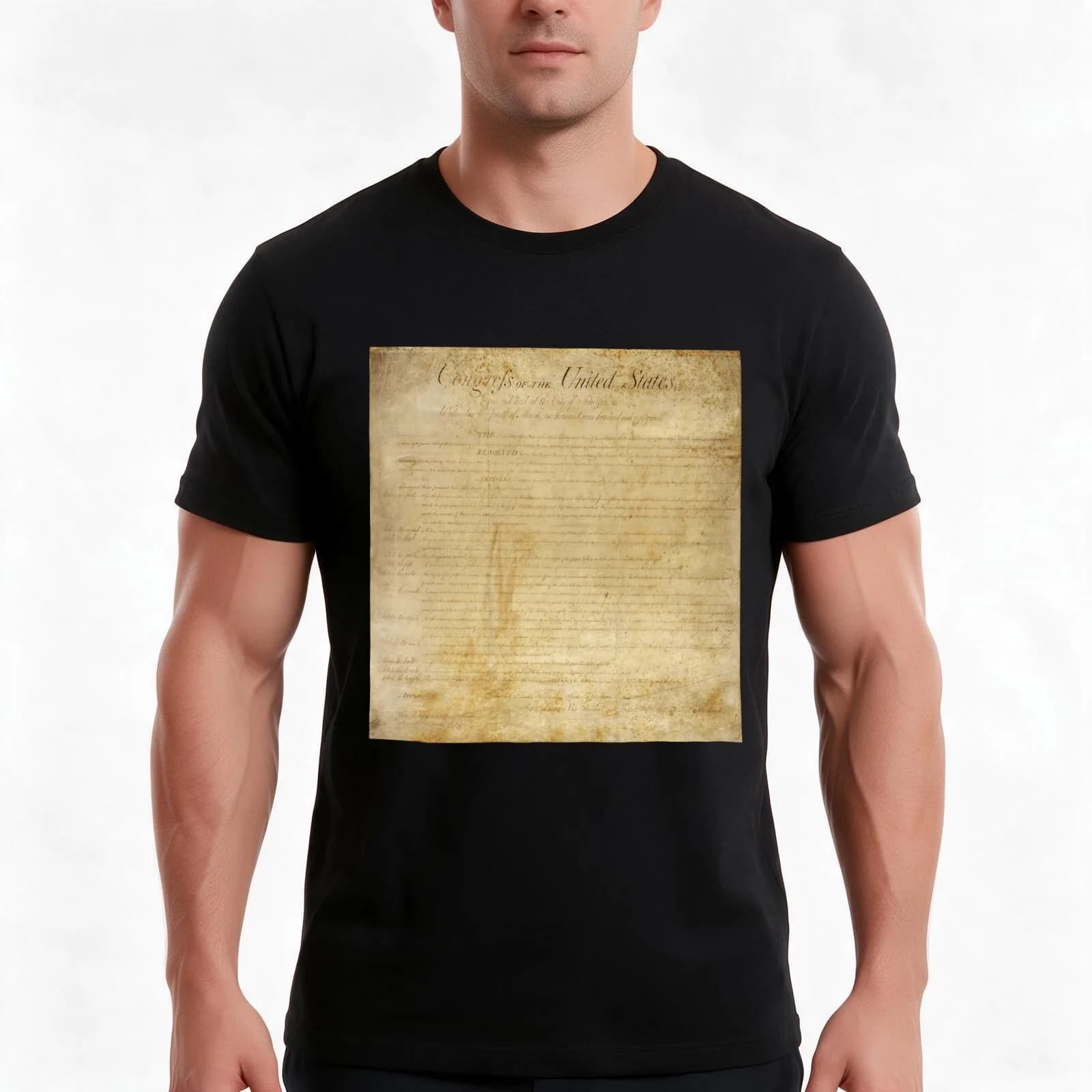 Original United States Constitution Bill of Rights December 15, 1791 T-Shirt, Summer Casual Cotton Tee, Vintage Graphic Print
