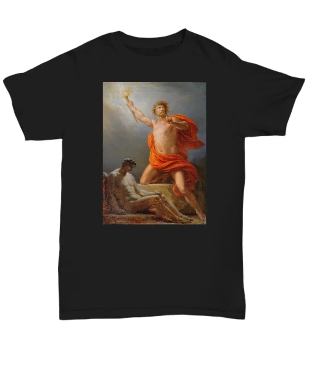Funny Prometheus Art Printed T-Shirt 100% Cotton O-Neck Short Sleeve Summer Casual Mens T-shirt Streetwear